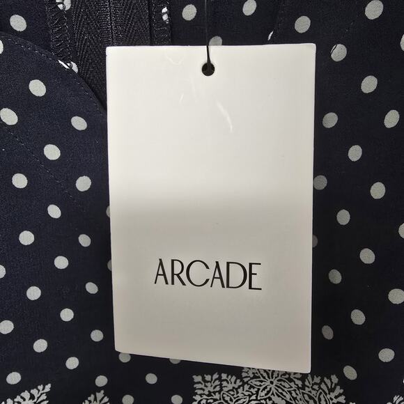 Genny Women's Vintage 100% Italian Silk Cap Sleeve Polka Dot Dress Pinup VTG Sm - Picture 3 of 5